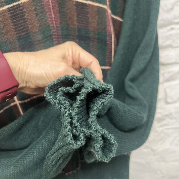 Country Classics Plaid Collared Knit Sweater Golf Polo Ramie Cotton Vintage - Picture 6 of 7